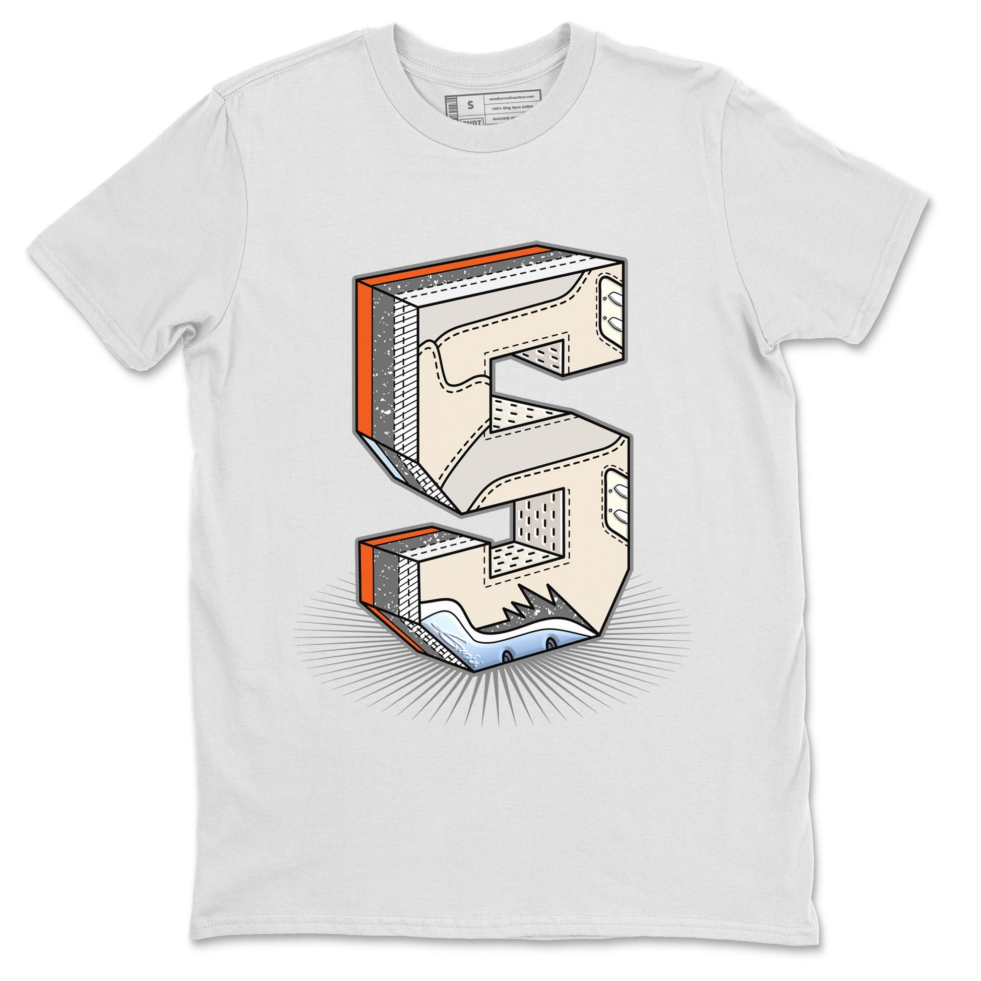 Air Jordan 5 Craft Sneaker Match Tees Number Statue Sneaker Tees Air Jordan 5 Craft Shirt Unisex Shirts White 2