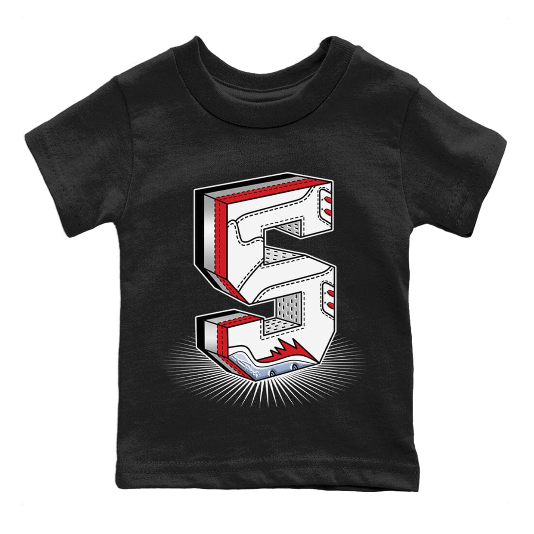 Jordan 5 Fire Red Sneaker Match Tees Number Statue Sneaker Tees Jordan 5 Fire Red Sneaker Release Tees Kids Shirts