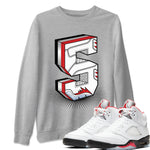 Jordan 5 Fire Red Sneaker Match Tees Number Statue Sneaker Tees Jordan 5 Fire Red Sneaker Release Tees Unisex Shirts