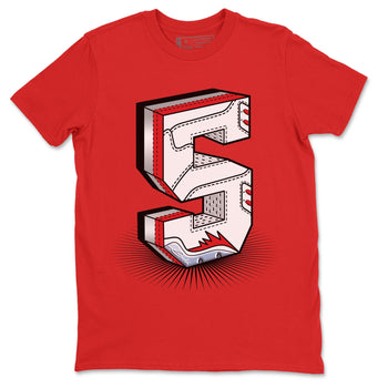 Jordan 5 Fire Red Sneaker Match Tees Number Statue Sneaker Tees Jordan 5 Fire Red Sneaker Release Tees Unisex Shirts