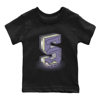 Air Jordan 5 Indigo Haze Sneaker Match Tees Number Statue Sneaker Tees 5s Indigo Haze Sneaker Release Tees Kids Shirts Black 2