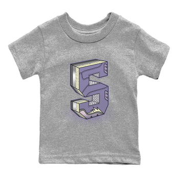 Air Jordan 5 Indigo Haze Sneaker Match Tees Number Statue Sneaker Tees 5s Indigo Haze Sneaker Release Tees Kids Shirts Heather Grey 2