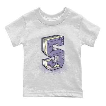 Air Jordan 5 Indigo Haze Sneaker Match Tees Number Statue Sneaker Tees 5s Indigo Haze Sneaker Release Tees Kids Shirts White 2