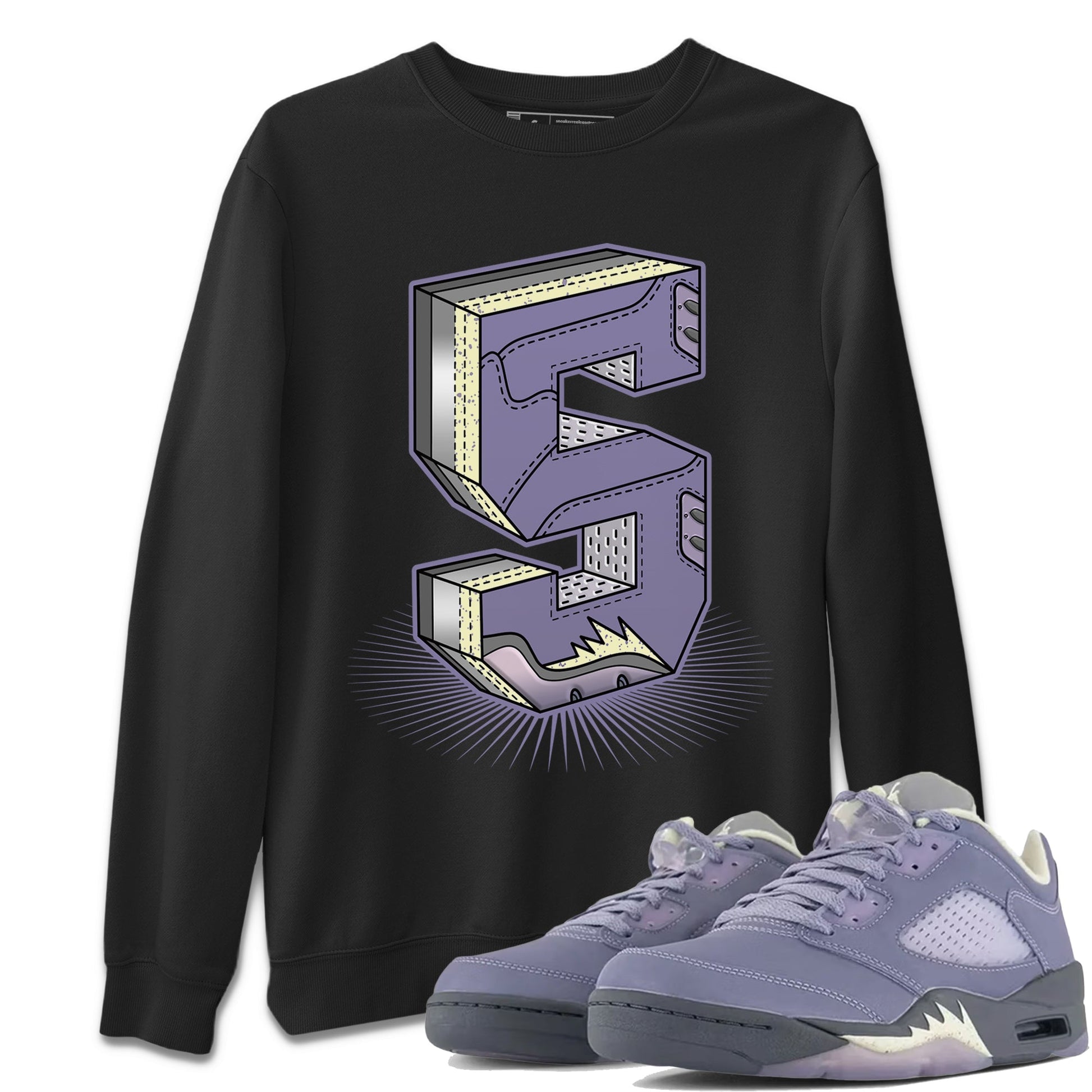 Air Jordan 5 Indigo Haze Sneaker Match Tees Number Statue Sneaker Tees 5s Indigo Haze Sneaker Release Tees Unisex Shirts Black 1
