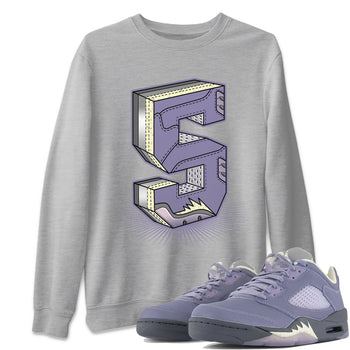 Air Jordan 5 Indigo Haze Sneaker Match Tees Number Statue Sneaker Tees 5s Indigo Haze Sneaker Release Tees Unisex Shirts Heather Grey 1