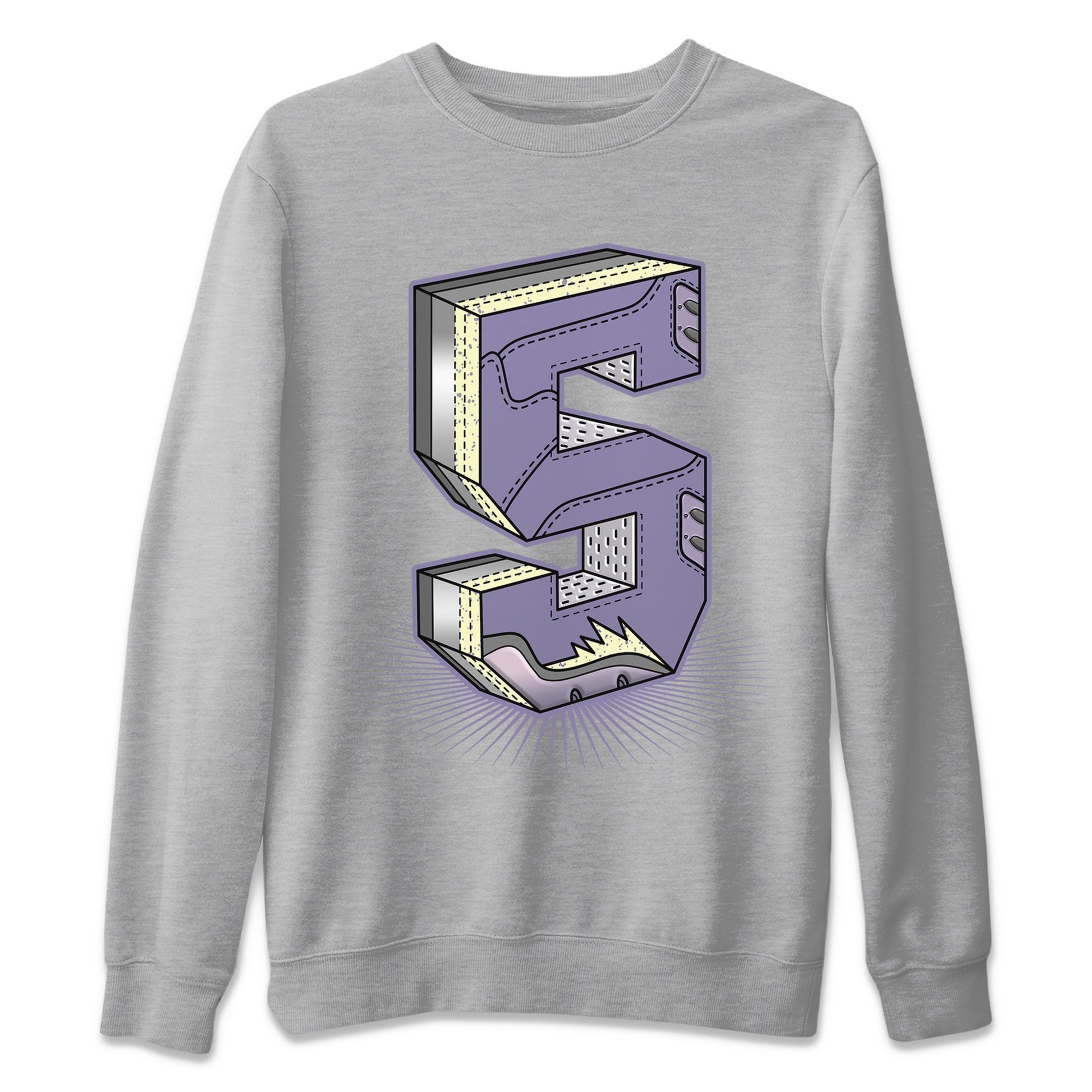 Air Jordan 5 Indigo Haze Sneaker Match Tees Number Statue Sneaker Tees 5s Indigo Haze Sneaker Release Tees Unisex Shirts Heather Grey 2