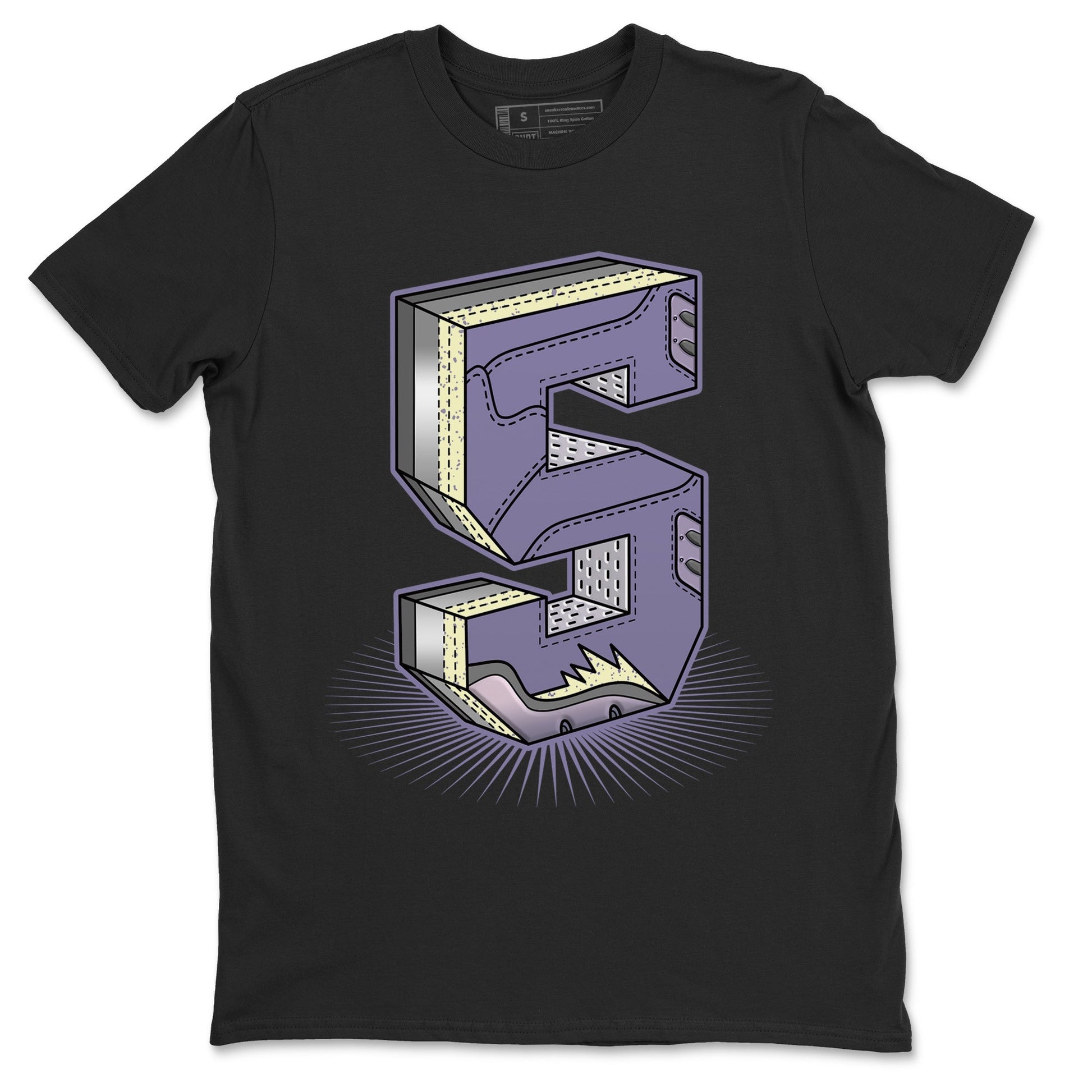 Air Jordan 5 Indigo Haze Sneaker Match Tees Number Statue Sneaker Tees 5s Indigo Haze Sneaker Release Tees Unisex Shirts Black 2