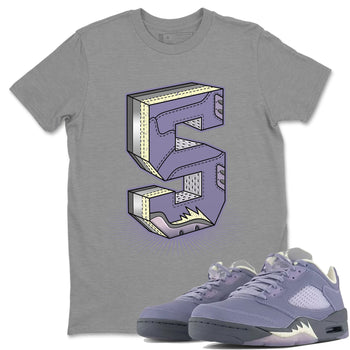 Air Jordan 5 Indigo Haze Sneaker Match Tees Number Statue Sneaker Tees 5s Indigo Haze Sneaker Release Tees Unisex Shirts Heather Grey 1