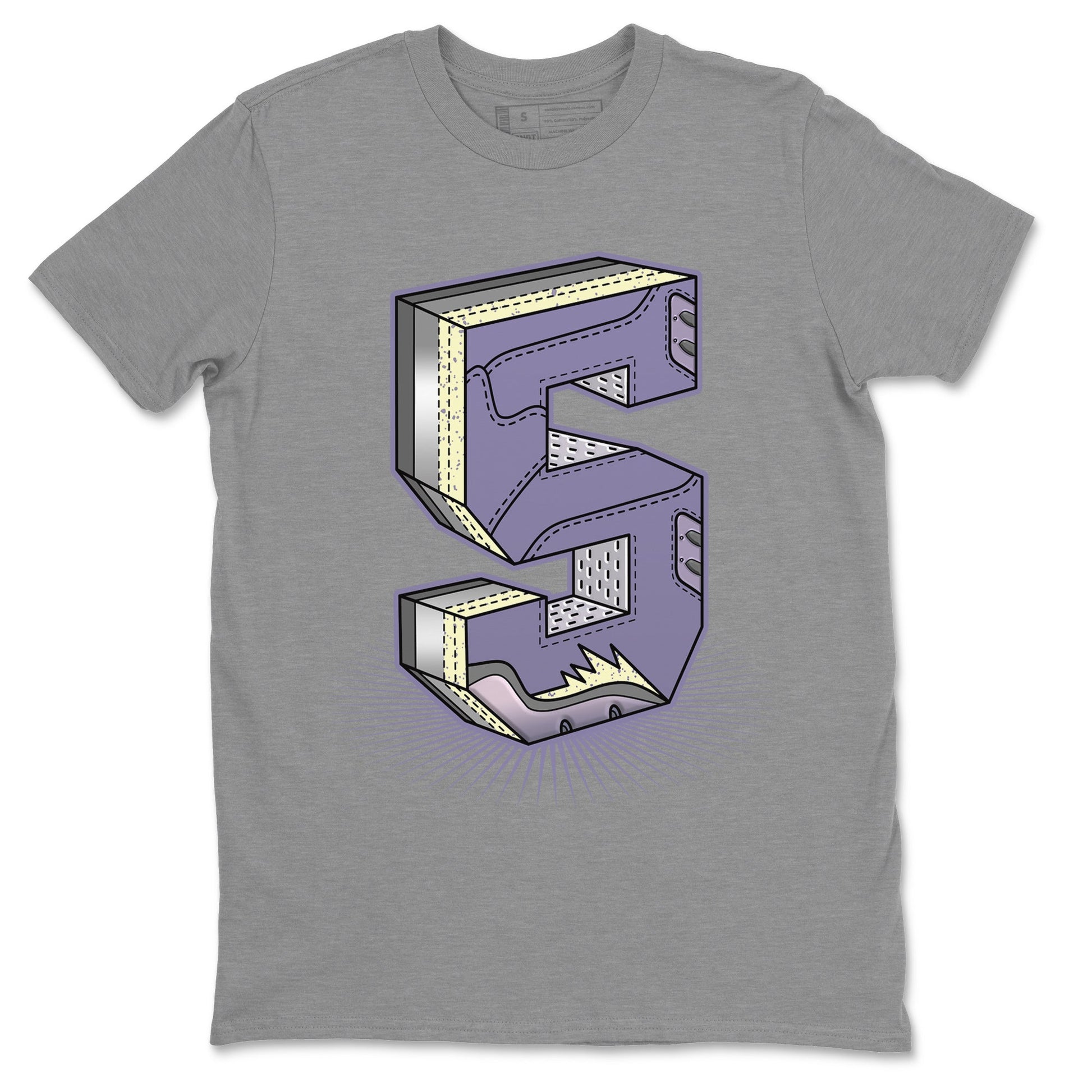Air Jordan 5 Indigo Haze Sneaker Match Tees Number Statue Sneaker Tees 5s Indigo Haze Sneaker Release Tees Unisex Shirts Heather Grey 2