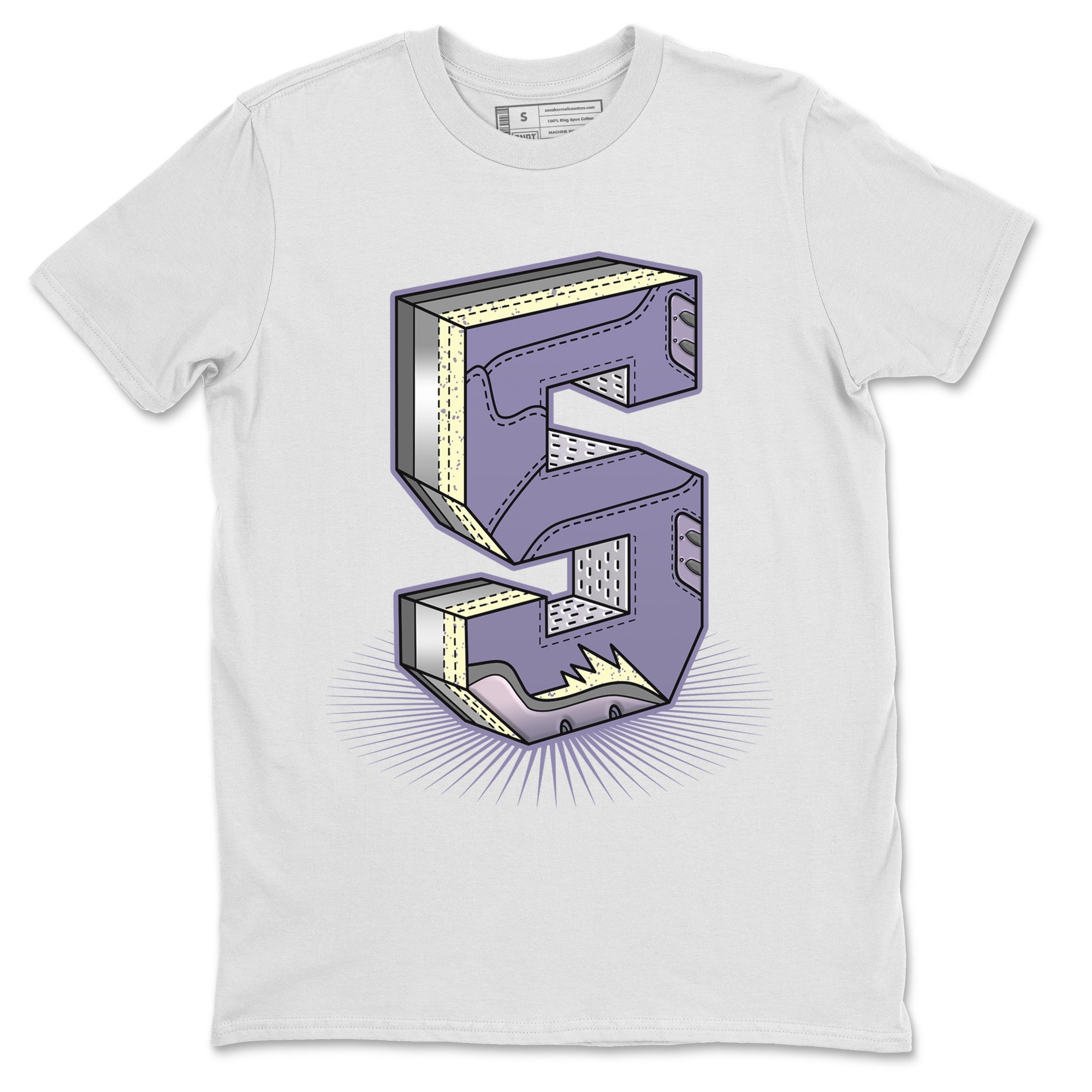 Air Jordan 5 Indigo Haze Sneaker Match Tees Number Statue Sneaker Tees 5s Indigo Haze Sneaker Release Tees Unisex Shirts White 2