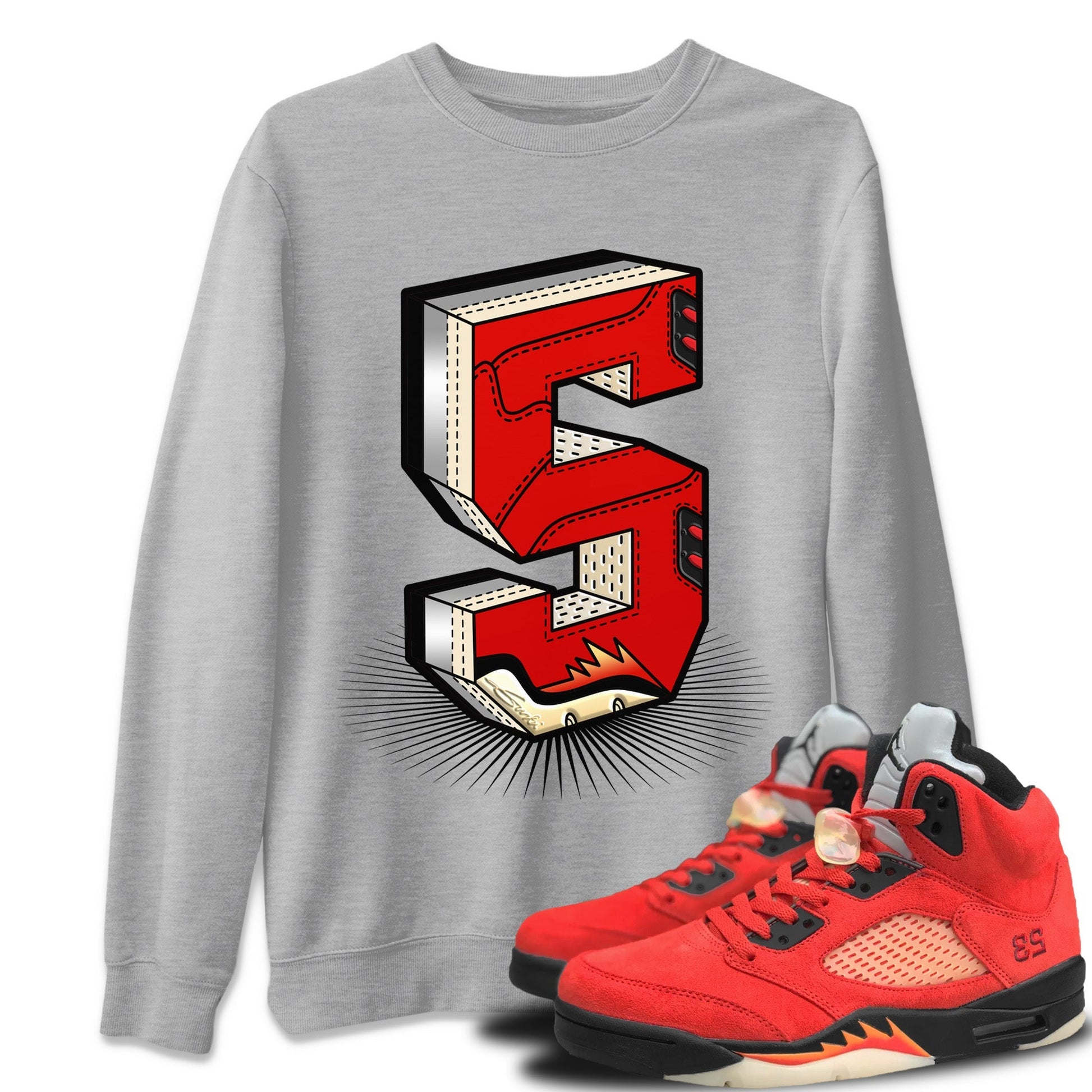 Jordan 5 Mars For Her Sneaker Match Tees Number Statue Sneaker Tees Jordan 5 Mars For Her Sneaker Release Tees Unisex Shirts