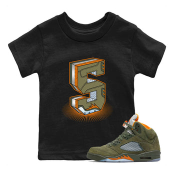 5s Olive shirt to match jordans Number Statue sneaker tees Air Jordan 5 Olive SNRT sneaker release tees baby toddler Black 1 cotton Shirt