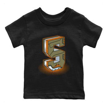 5s Olive shirt to match jordans Number Statue sneaker tees Air Jordan 5 Olive SNRT sneaker release tees baby toddler Black 2 cotton Shirt