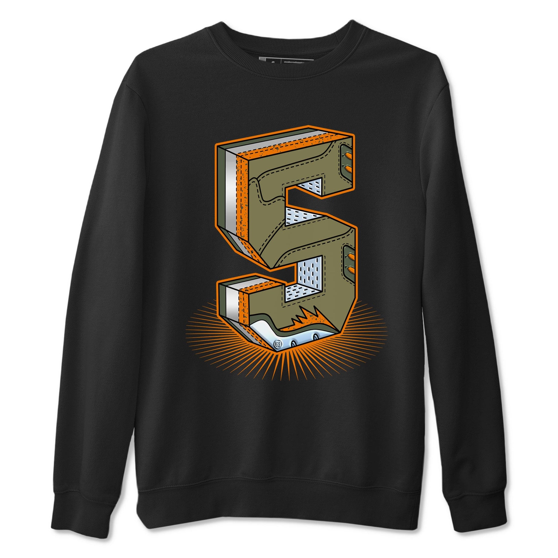 5s Olive shirt to match jordans Number Statue sneaker tees Air Jordan 5 Retro Olive SNRT Sneaker Release Tees unisex cotton Black 2 crew neck shirt