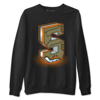 5s Olive shirt to match jordans Number Statue sneaker tees Air Jordan 5 Retro Olive SNRT Sneaker Release Tees unisex cotton Black 2 crew neck shirt