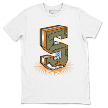 5s Olive shirt to match jordans Number Statue sneaker tees Air Jordan 5 Retro Olive SNRT Sneaker Release Tees unisex cotton White 2 crew neck shirt