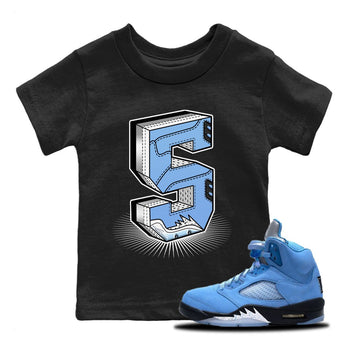Jordan 5 UNC Sneaker Match Tees Number Statue Sneaker Tees Jordan 5 UNC Sneaker Release Tees Kids Shirts