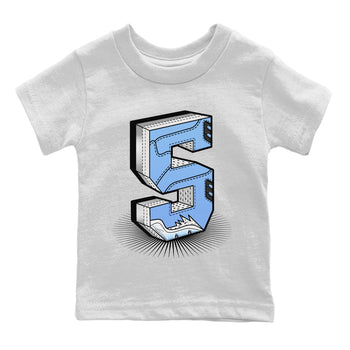 Jordan 5 UNC Sneaker Match Tees Number Statue Sneaker Tees Jordan 5 UNC Sneaker Release Tees Kids Shirts