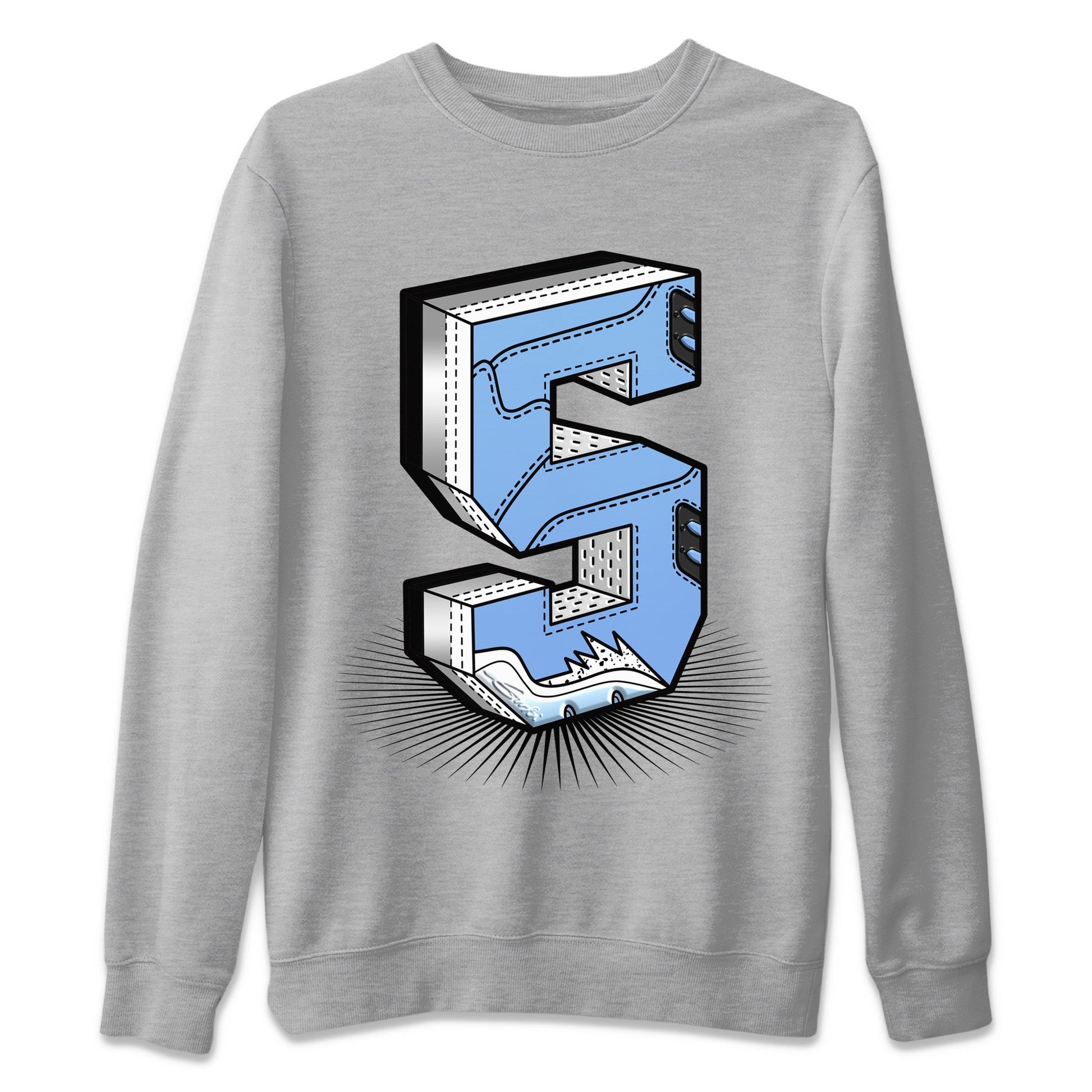Jordan 5 UNC Sneaker Match Tees Number Statue Sneaker Tees Jordan 5 UNC SNRT Sneaker Tees Unisex Shirts