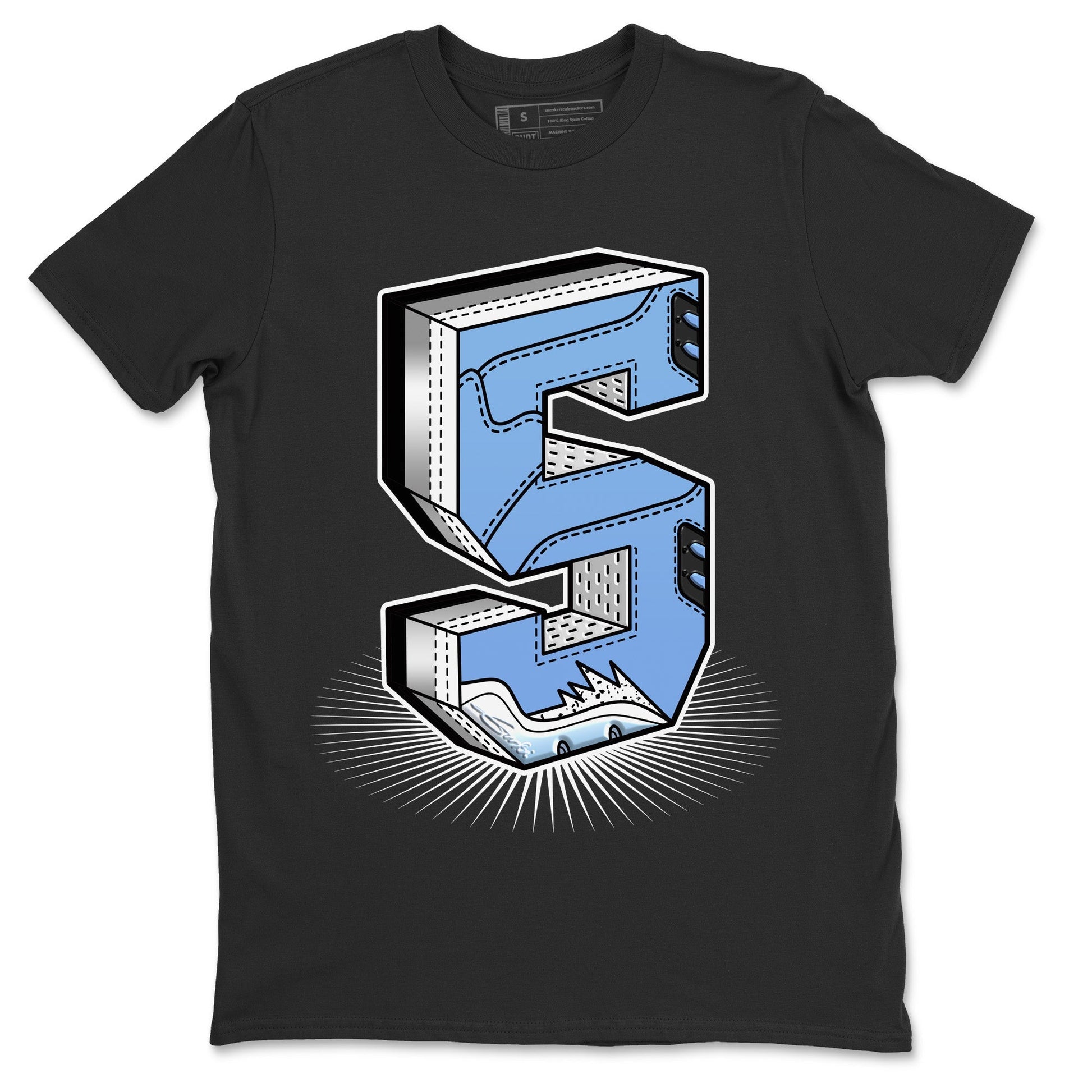 Jordan 5 UNC Sneaker Match Tees Number Statue Sneaker Tees Jordan 5 UNC SNRT Sneaker Tees Unisex Shirts