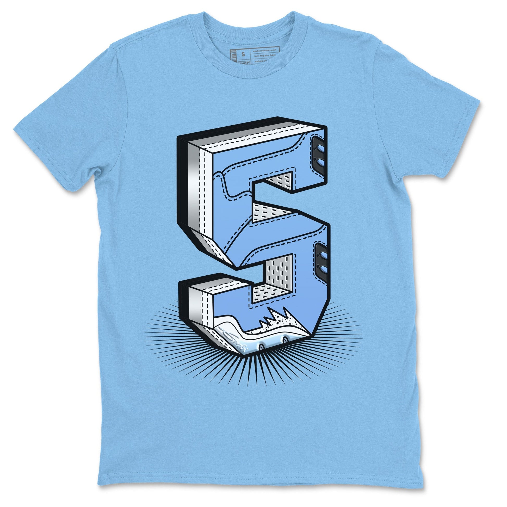 Jordan 5 UNC Sneaker Match Tees Number Statue Sneaker Tees Jordan 5 UNC SNRT Sneaker Tees Unisex Shirts