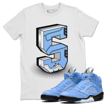 Jordan 5 UNC Sneaker Match Tees Number Statue Sneaker Tees Jordan 5 UNC SNRT Sneaker Tees Unisex Shirts