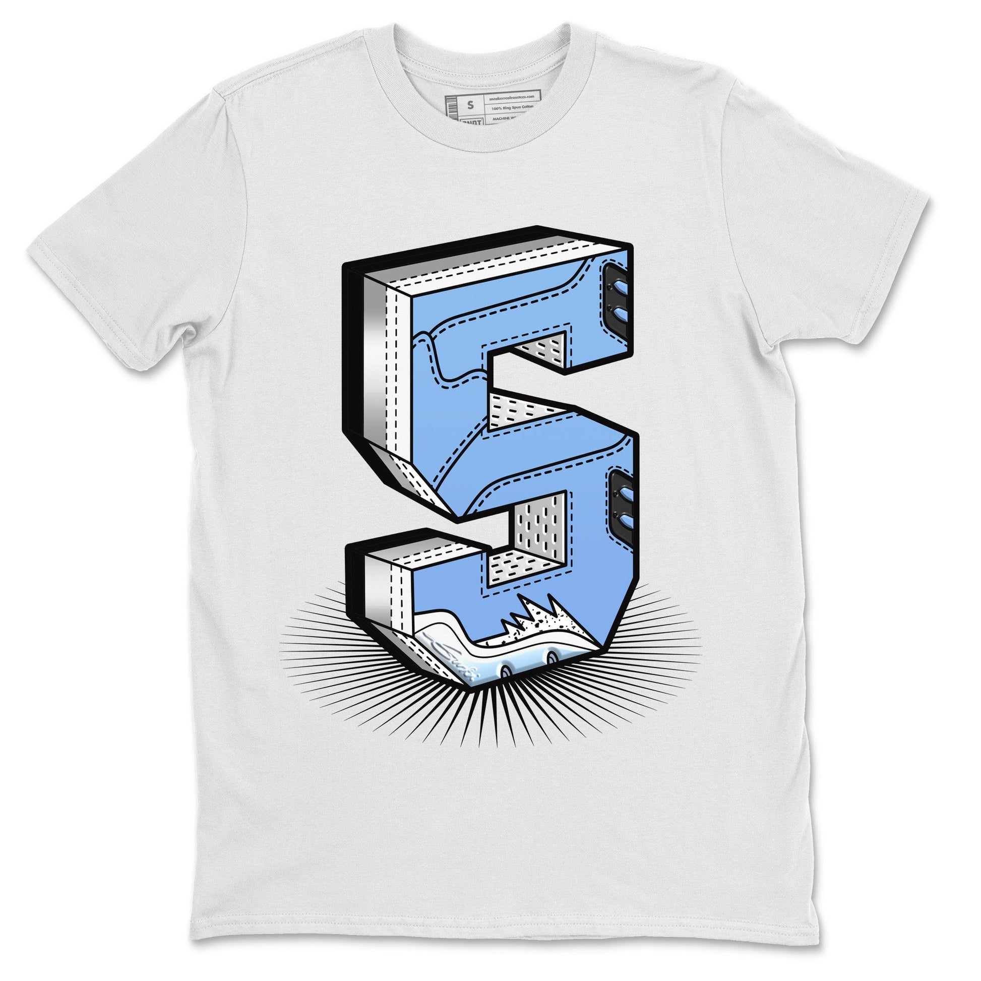 Jordan 5 UNC Sneaker Match Tees Number Statue Sneaker Tees Jordan 5 UNC SNRT Sneaker Tees Unisex Shirts