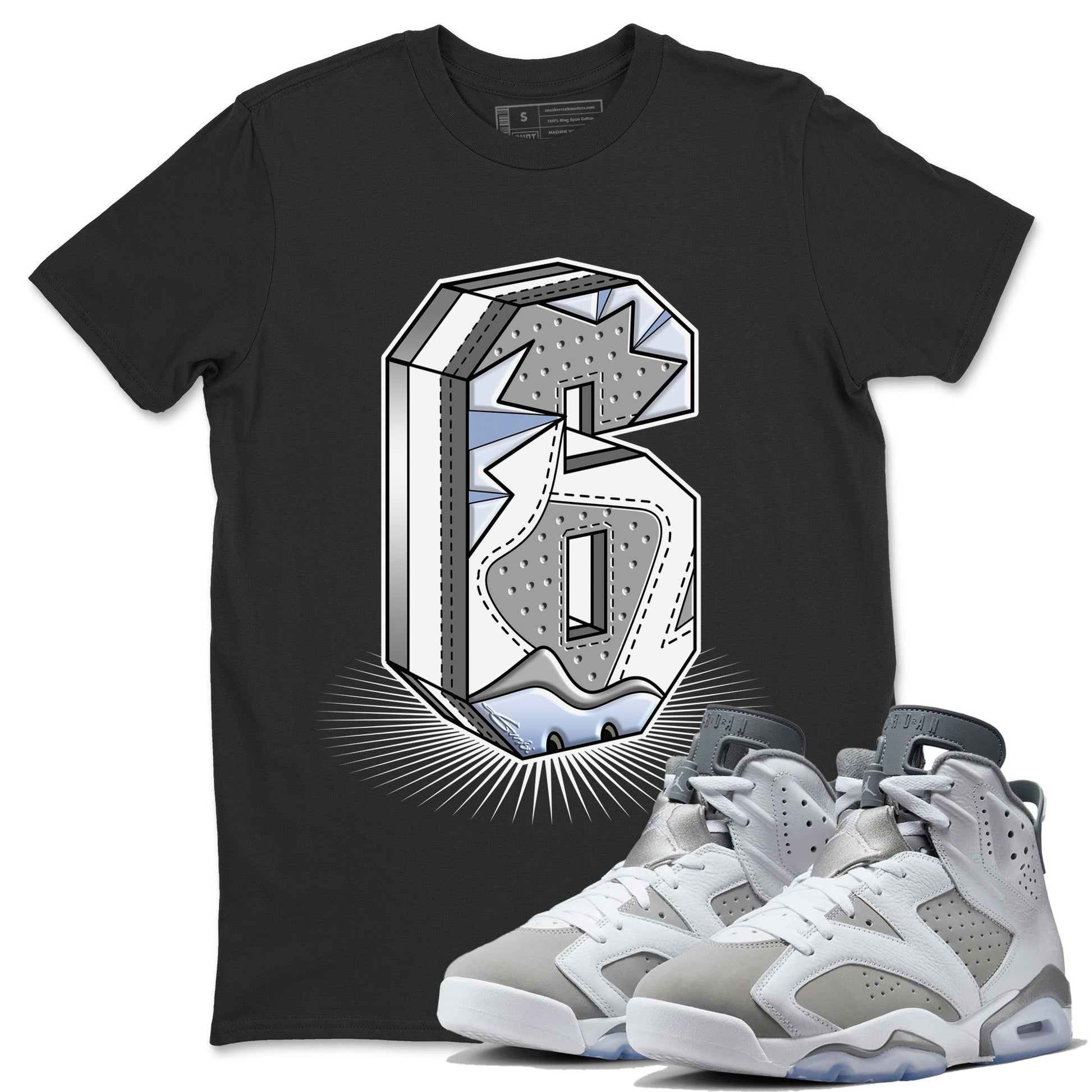 Jordan 6 Cool Grey Sneaker Match Tees Number Statue Sneaker Tees Jordan 6 Cool Grey Sneaker Release Tees Unisex Shirts