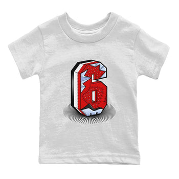 Air Jordan 6 Toro Bravo Sneaker Match Tees Number Statue Sneaker Tees Air Jordan 6 Toro Bravo T-Shirt Kids Shirts White 2