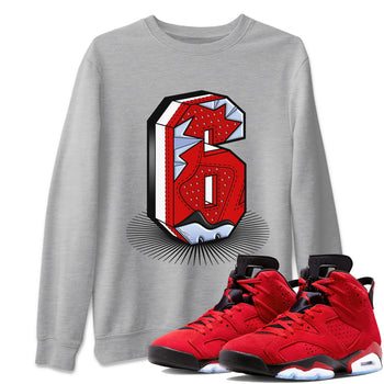 Air Jordan 6 Toro Bravo Sneaker Match Tees Number Statue Sneaker Tees Air Jordan 6 Toro Bravo T-Shirt Unisex Shirts Heather Grey 1