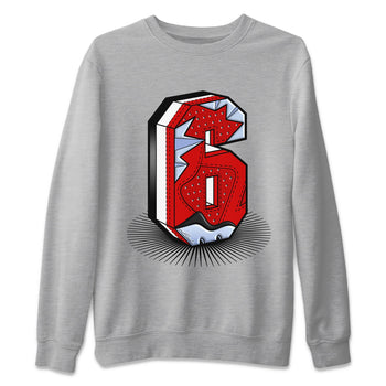 Air Jordan 6 Toro Bravo Sneaker Match Tees Number Statue Sneaker Tees Air Jordan 6 Toro Bravo T-Shirt Unisex Shirts Heather Grey 2