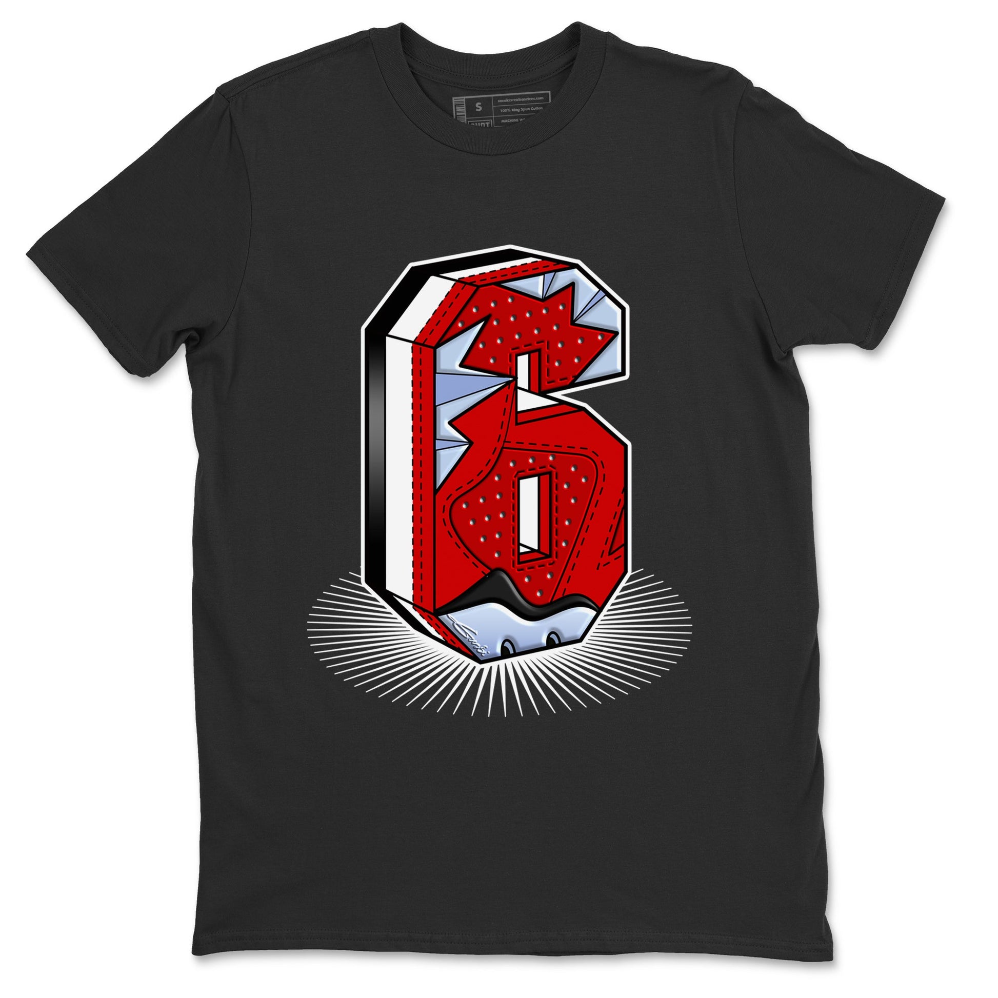 Air Jordan 6 Toro Bravo Sneaker Match Tees Number Statue Sneaker Tees Air Jordan 6 Toro Bravo T-Shirt Unisex Shirts Black 2