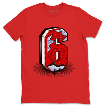 Air Jordan 6 Toro Bravo Sneaker Match Tees Number Statue Sneaker Tees Air Jordan 6 Toro Bravo T-Shirt Unisex Shirts Red 2