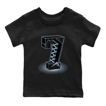 Air Jordan 7 Chambray Sneaker Match Tees Number Statue Sneaker Tees Jordan 7 Chambray Sneaker Release Tees Kids Shirts Black 2