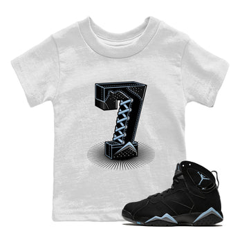 Air Jordan 7 Chambray Sneaker Match Tees Number Statue Sneaker Tees Jordan 7 Chambray Sneaker Release Tees Kids Shirts White 1