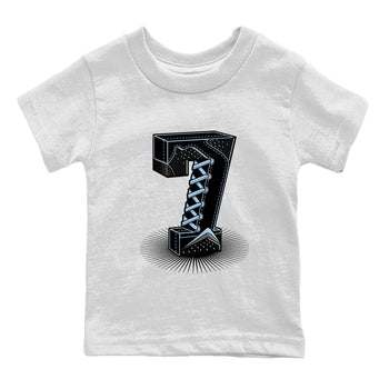 Air Jordan 7 Chambray Sneaker Match Tees Number Statue Sneaker Tees Jordan 7 Chambray Sneaker Release Tees Kids Shirts White 2