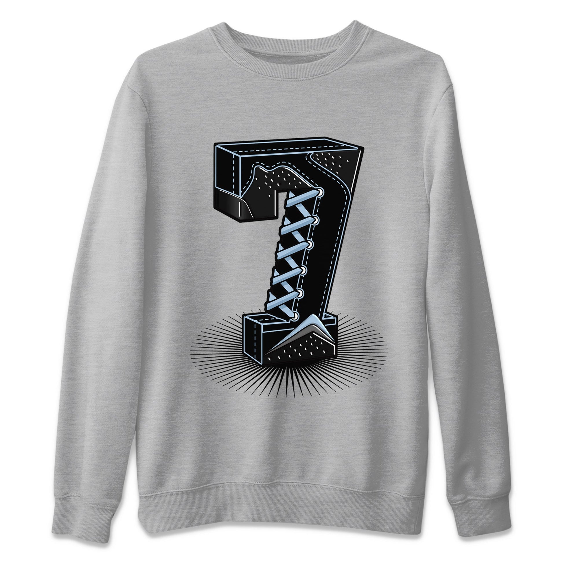 Air Jordan 7 Chambray Sneaker Match Tees Number Statue Sneaker Tees Jordan 7 Chambray Sneaker Release Tees Unisex Shirts Heather Grey 2