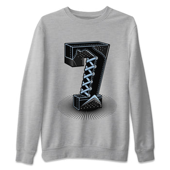 Air Jordan 7 Chambray Sneaker Match Tees Number Statue Sneaker Tees Jordan 7 Chambray Sneaker Release Tees Unisex Shirts Heather Grey 2
