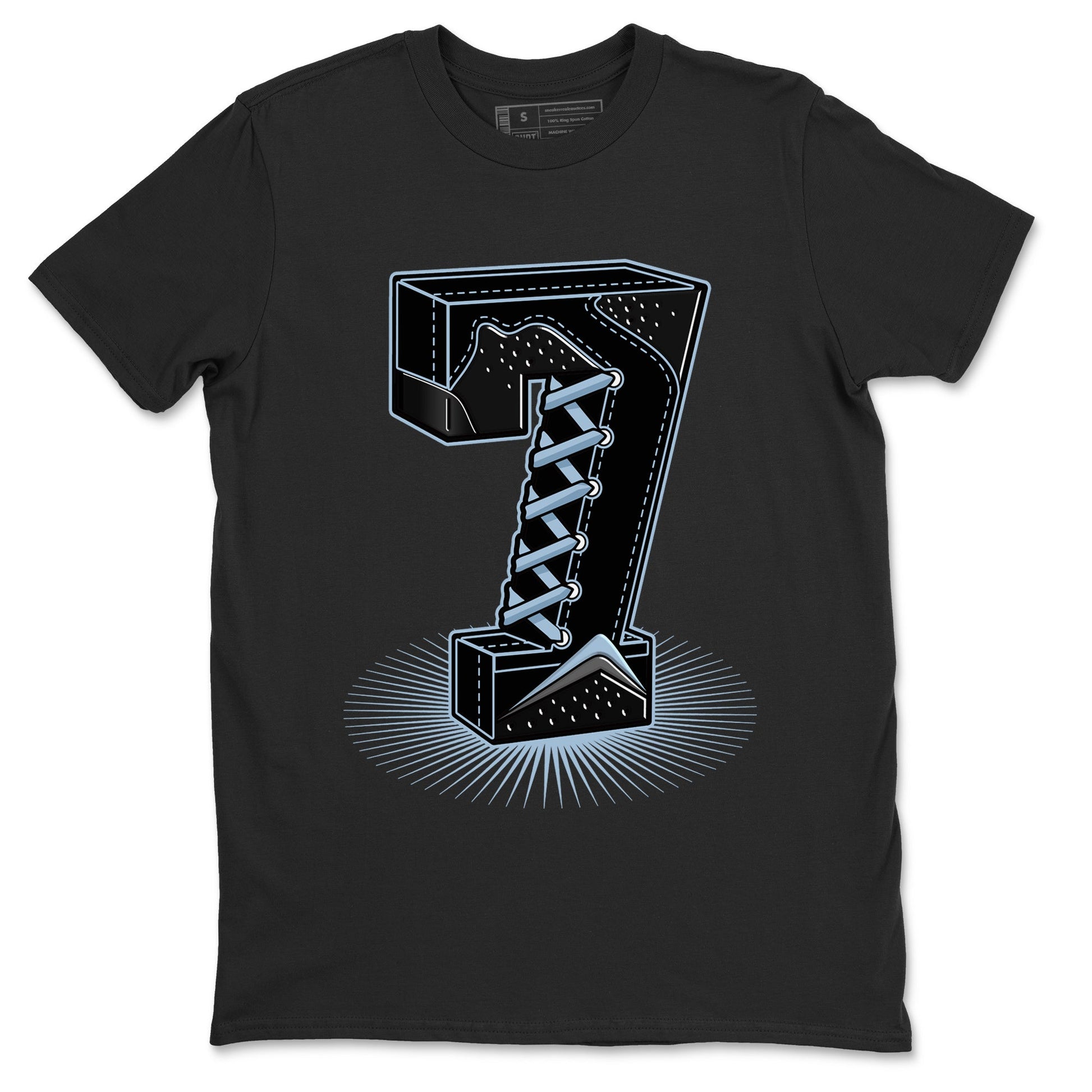 Air Jordan 7 Chambray Sneaker Match Tees Number Statue Sneaker Tees Jordan 7 Chambray Sneaker Release Tees Unisex Shirts Black 2
