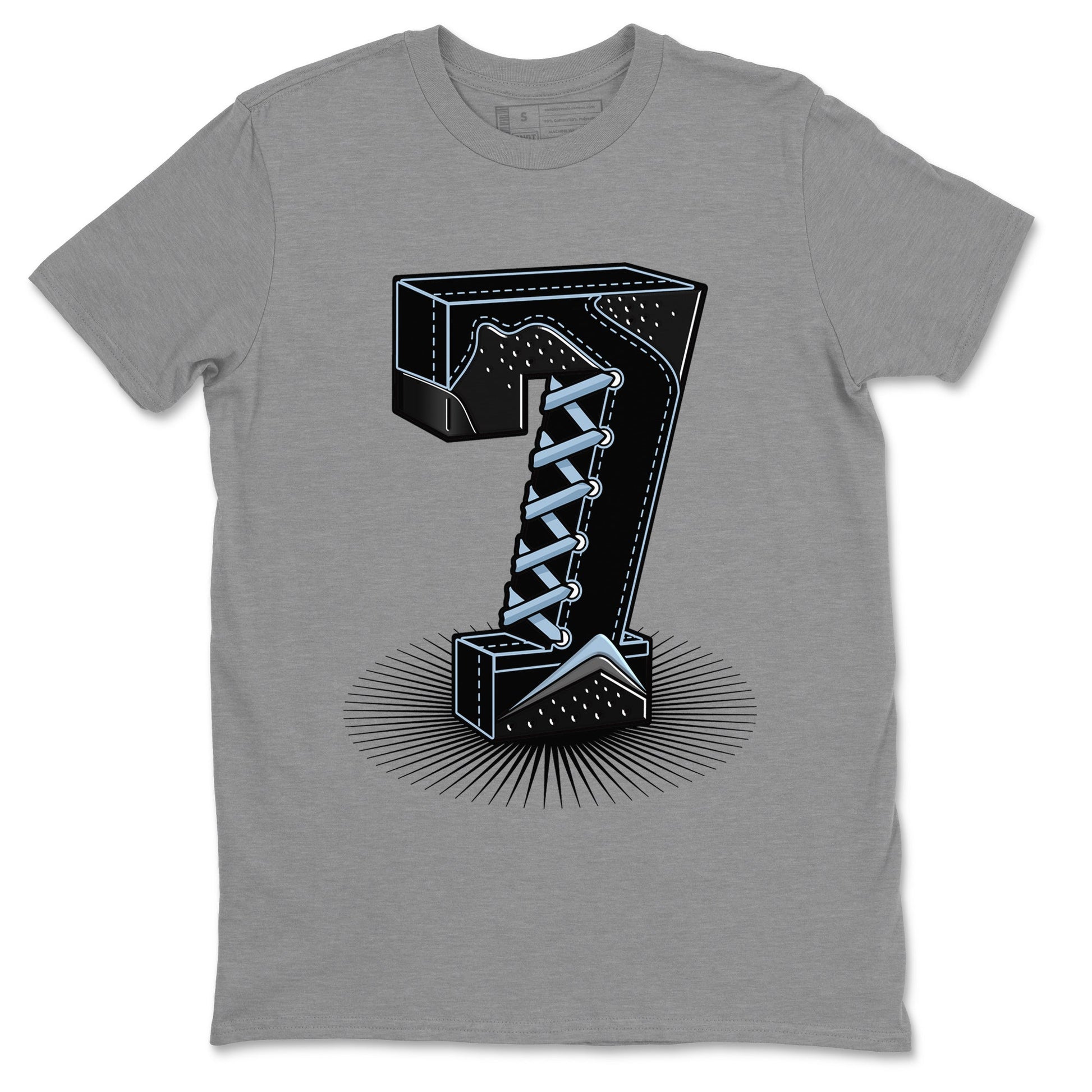 Air Jordan 7 Chambray Sneaker Match Tees Number Statue Sneaker Tees Jordan 7 Chambray Sneaker Release Tees Unisex Shirts Heather Grey 2