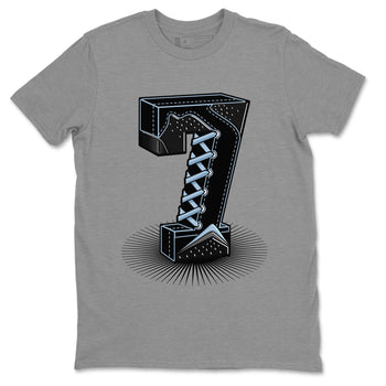Air Jordan 7 Chambray Sneaker Match Tees Number Statue Sneaker Tees Jordan 7 Chambray Sneaker Release Tees Unisex Shirts Heather Grey 2