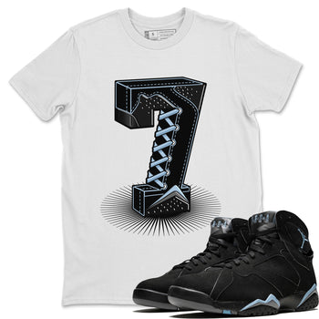 Air Jordan 7 Chambray Sneaker Match Tees Number Statue Sneaker Tees Jordan 7 Chambray Sneaker Release Tees Unisex Shirts White 1