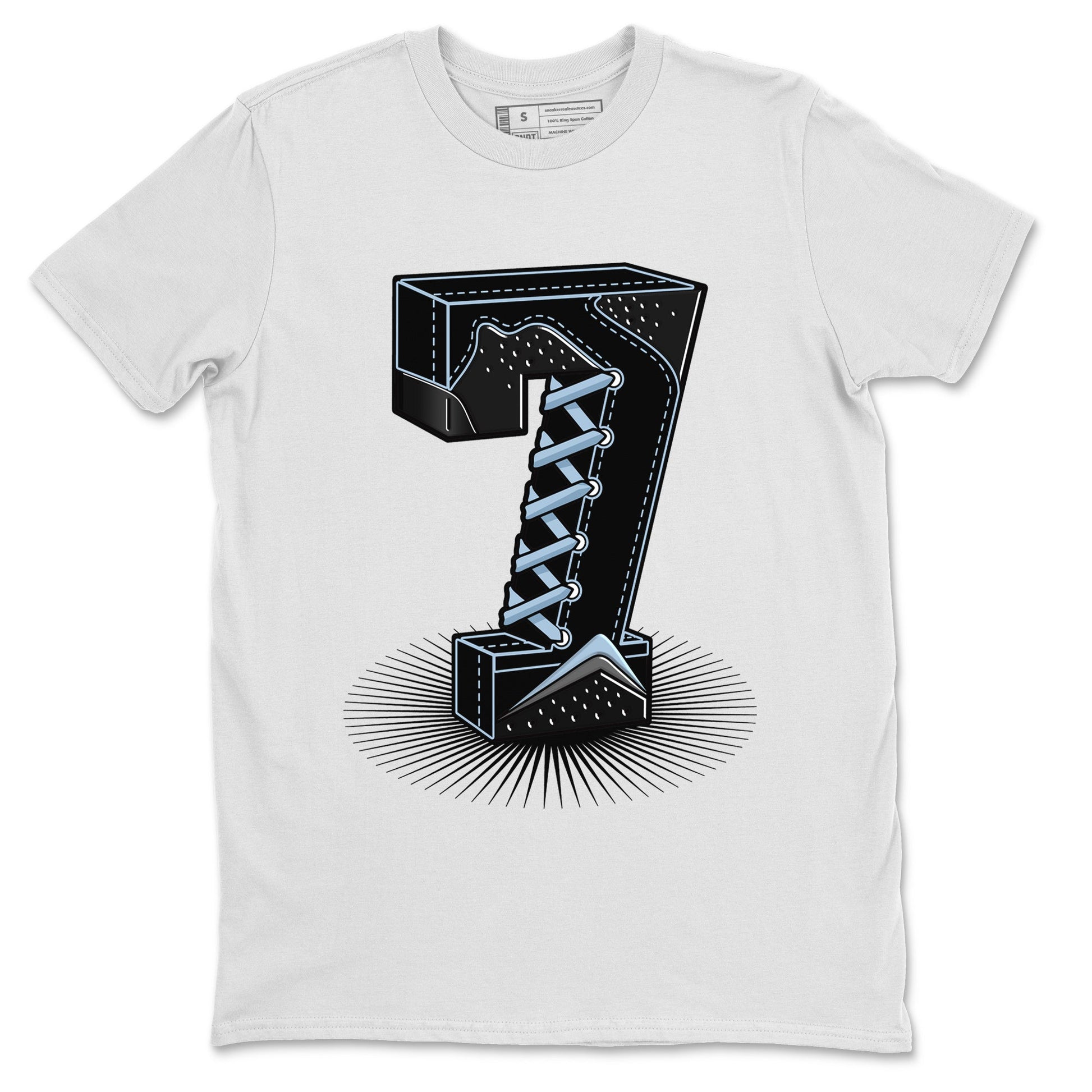 Air Jordan 7 Chambray Sneaker Match Tees Number Statue Sneaker Tees Jordan 7 Chambray Sneaker Release Tees Unisex Shirts White 2
