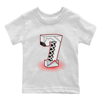 Air Jordan 7 White Infrared Sneaker Match Tees Number Statue Sneaker Tees 7s White Infrared SNRT Sneaker Release Tees Kids Shirts White 2