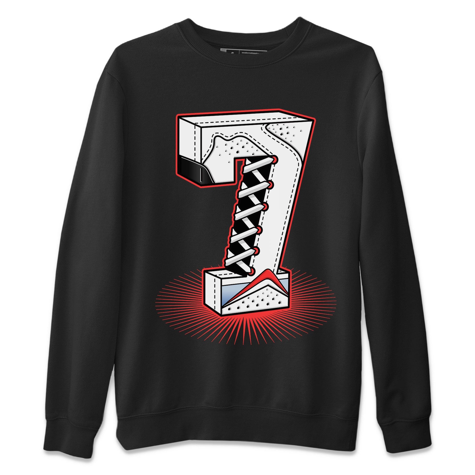 Air Jordan 7 White Infrared Sneaker Match Tees Number Statue Sneaker Tees 7s White Infrared SNRT Sneaker Release Tees Unisex Shirts Black 2
