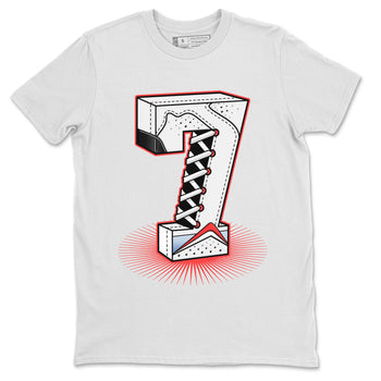 Air Jordan 7 White Infrared Sneaker Match Tees Number Statue Sneaker Tees 7s White Infrared SNRT Sneaker Release Tees Unisex Shirts White 2