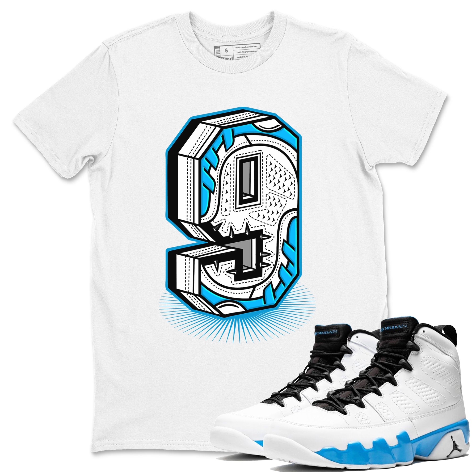 Air Jordan 9 Powder Blue | Number Statue Crew Neck Shirt | SNRT