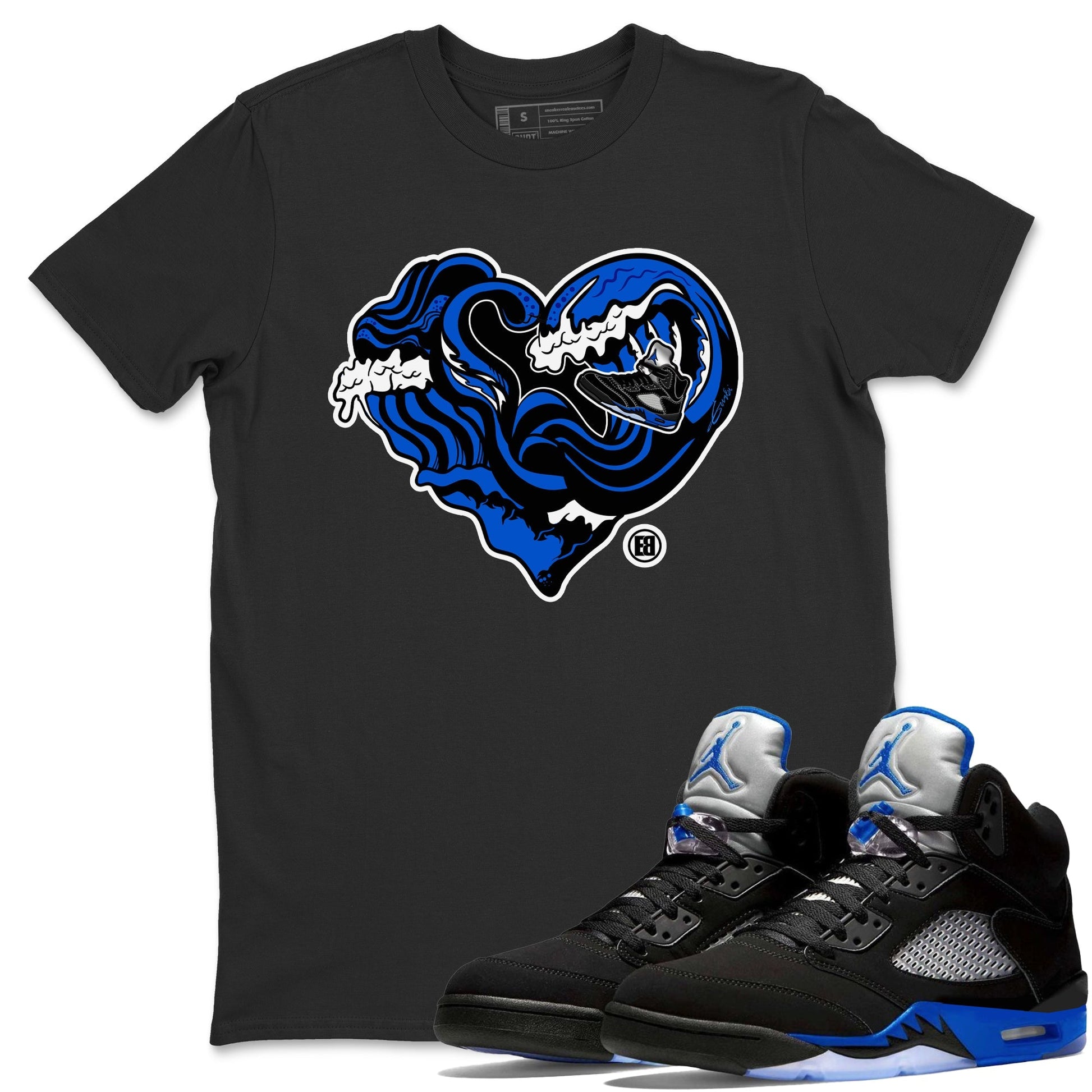 Jordan 5 Racer Blue Sneaker Match Tees Ocean Love Sneaker Tees Jordan 5 Racer Blue Sneaker Release Tees Unisex Shirts