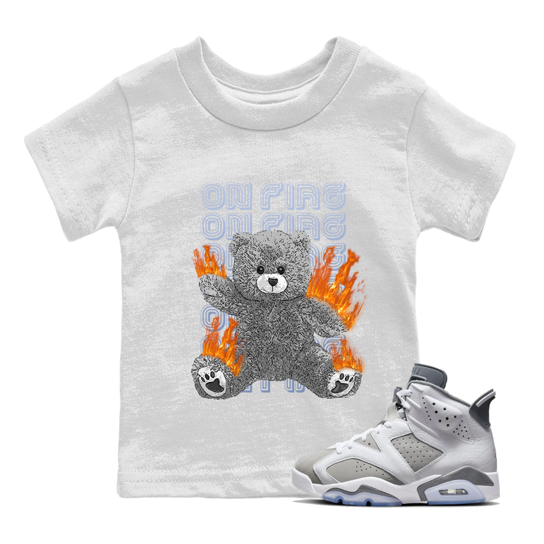 Jordan 6 Cool Grey Sneaker Match Tees On Fire Bear Sneaker Tees Jordan 6 Cool Grey Sneaker Release Tees Kids Shirts
