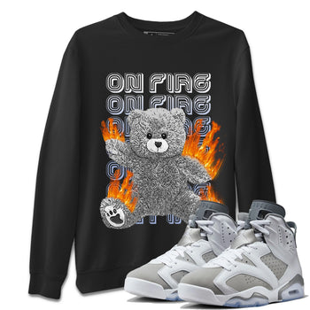 Jordan 6 Cool Grey Sneaker Match Tees On Fire Bear Sneaker Tees Jordan 6 Cool Grey Sneaker Release Tees Unisex Shirts